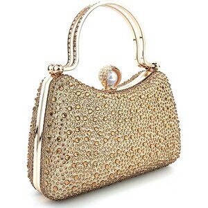 ❤️Handbags for Women Rhinestone Clutch Bag Sparkle Crystal Purses with Chain